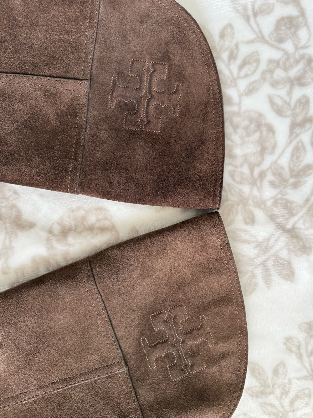 EUC Tory Burch Simone Suede Leather Over The Knee Riding Boots Logo Back Zip - Picture 2 of 14